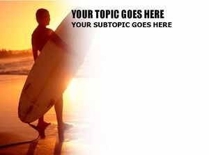 PPTテンプレート-足跡のあるビーチ