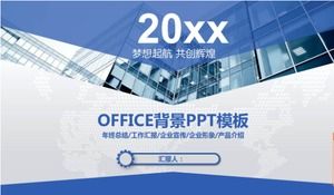 Modelo de PPT de arranha-céus da cidade cinza-verde