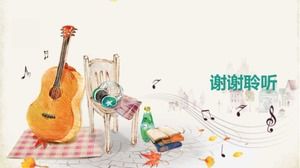 Music Art - เทมเพลต PPT สำหรับกีตาร์