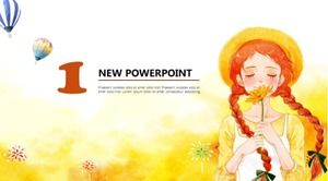 Красавица-блондинка чистит машину - мультяшный динамический шаблон PPT