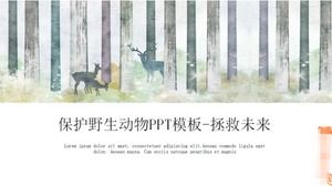 야생 동물 보호 PPT 템플릿 - 미래를 구하십시오