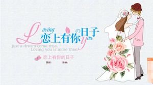 Klasyczny szablon PPT __ romantyczne tło miłości