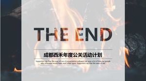 Flame background foreign ppt slideshow template