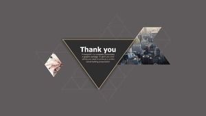 不规则三角形PPT模板（茶色图片）