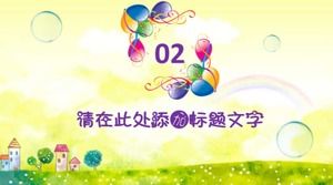 Template ppt pengajaran pendidikan pohon pensil kartun lucu