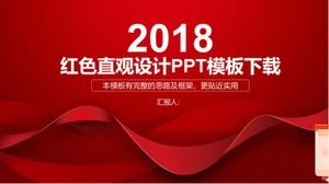 Red intuitive design PPT template download