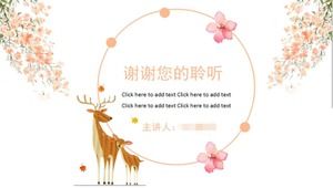 Descarga de plantilla PPT de ciervos de dibujos animados