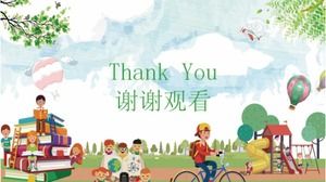 Ders kitabı arka plan eğitimi öğretim PPT şablonu