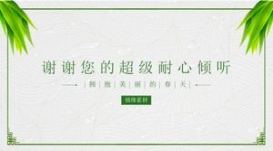 Зеленый сад шаблон PPT_Маленькая девочка поливает цветы фон