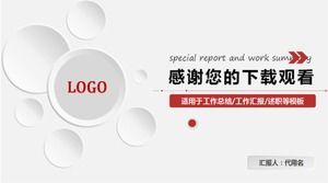 Modèle ppt de rapport de travail d'atmosphère simple