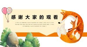 Template ppt hewan kartun datar