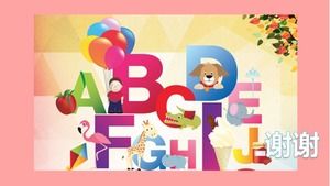 Çocukların İngilizce öğretimi eğitimi ppt şablonu