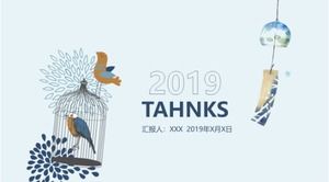 Hand-painted style simple and refreshing ppt template