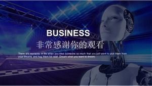 Technology wind artificial intelligence year-end report ppt template