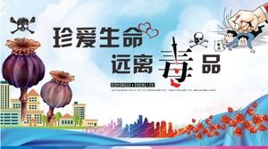 Plantilla ppt de publicidad de conocimiento antidrogas del campus