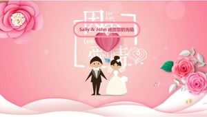 Romantyczny szablon ślubny album fotograficzny ppt