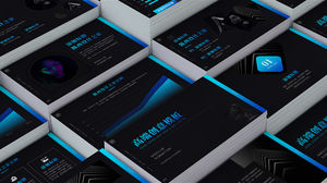 Modèle ppt général de rapport de synthèse haut de gamme minimaliste bleu dégradé