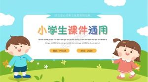 Modello ppt del materiale didattico degli alunni svegli del fumetto