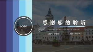 Mavi iş tarzı yıl sonu çalışma özeti raporu ppt şablonu