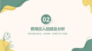 Templat ppt ringkasan akhir tahun angin datar geometris sederhana