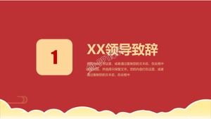 Templat ppt rapat umum tahunan pesta teater militer kartun