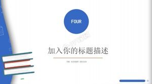 Blue simple work summary report general ppt template