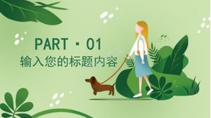 Modèle ppt de rapport de plan de travail simple vert