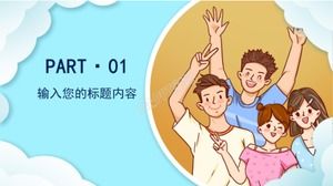 Modèle ppt universel d'enseignement de l'éducation bleue de dessin animé