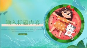 Modello ppt di vita di vacanza estiva estiva del fumetto