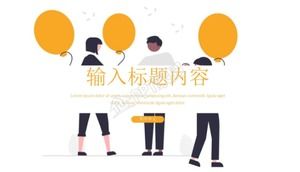 Șablon PPT de plan de lucru galben concis pentru a doua jumătate