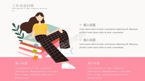 Plantilla ppt general de informe de tesis de graduación rosa de dibujos animados