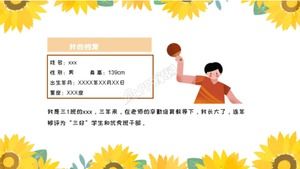 Karikatür ayçiçeği kendini tanıtma evrensel ppt şablonu