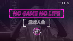 Template ppt gaya video game cyberpunk retro efek neon