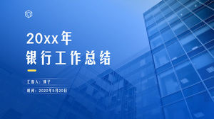 Templat ppt ringkasan kerja bank biru bisnis yang indah