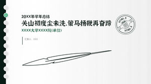 Șablon ppt de raport academic concis verde închis