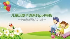 I bambini giocano al modello ppt della serie di cartoni animati