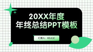 Zielony prosty i świeży wiatr na koniec roku szablon podsumowanie ppt