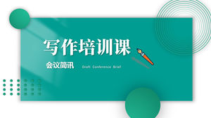 Insegnante di medicina in stile minimalista verde e bianco che insegna il modello ppt del materiale didattico di formazione