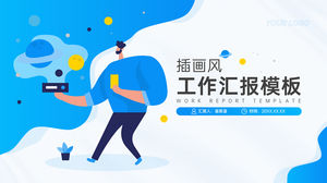 الأزرق التوضيح تقرير عمل الرياح قالب ppt العام