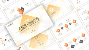 Plantilla ppt de presentación de proyecto de Internet de viento geométrico plano amarillo