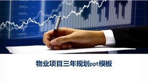 Modelo de ppt de planejamento de três anos de projeto de propriedade