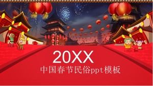 Çin Bahar Şenliği halk özel ppt şablonu