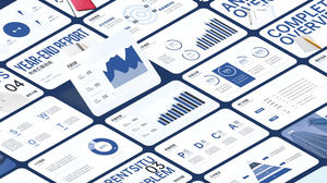 Simple and practical fresh blue year-end report summary ppt template