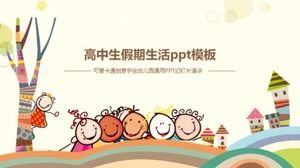 High school students holiday life ppt template