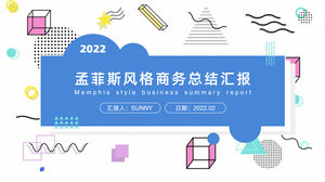 Memphis style summary report business general ppt template