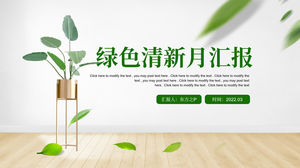 Modelo de ppt de relatório de trabalho mensal fresco verde simples
