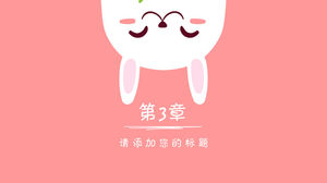 Șablon PPT de iepuraș drăguț pictat manual de desene animate