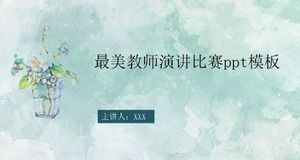 The most beautiful teacher speech contest ppt template