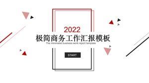 Minimalist black and red triangle lines PPT template