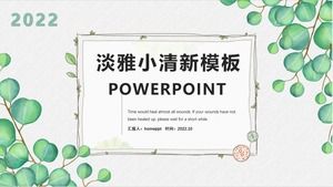 Elegante modello PPT fresco con foglie verdi